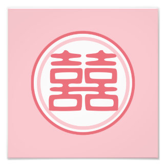 Roze dubbelgeluk - Ronde Foto Afdruk