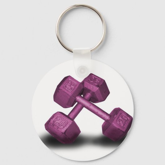 Roze dumbbells Merchandise Sleutelhanger (Voorkant)