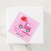 Roze Dump Truck Hearts Valentijnse Labels Gift (In situ)