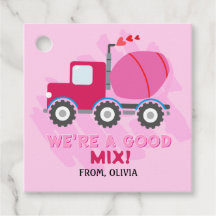 Roze Dump Truck Hearts Valentijnse Labels Gift