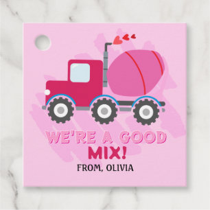 Roze Dump Truck Hearts Valentijnse Labels Gift