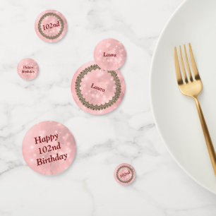  roze, dunne 102e verjaardag confetti