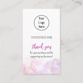 Roze dunne gradiënt visitekaartje tarief bedankt u