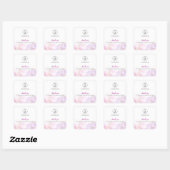Roze dunne gradiënt visitekaartje tarief bedankt u vierkante sticker (Vel)