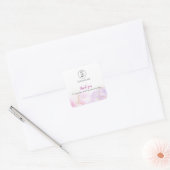 Roze dunne gradiënt visitekaartje tarief bedankt u vierkante sticker (Envelop)