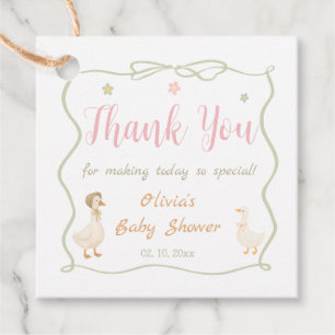 Roze Dwaas Gans Babyshower Bedankt Bedankjes Labels