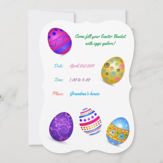 Roze Easter Egg Hunt w / Sprinkles Uitnodiging (Achterkant)