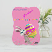 Roze Easter Egg Hunt w / Sprinkles Uitnodiging (Staand voorkant)