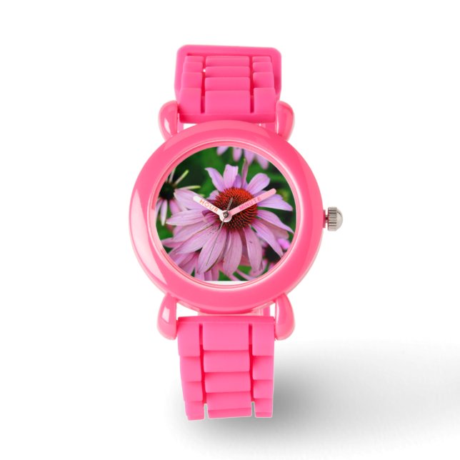 roze echinacea flower watch horloge (Voorkant)