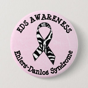 Roze EDS Awareness Ribbon Button