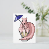 Roze eekhoorn briefkaart (Staand voorkant)