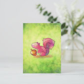 Roze eekhoorn Briefkaart (Staand voorkant)