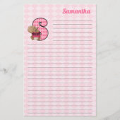 Roze eekhoorn Mongram Letter S met daarop de naam  Briefpapier (Voorkant)