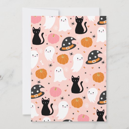 Roze een beetje boe Baby shower Kaart (Achterkant)