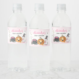 Roze een beetje boe Baby shower Waterfles Etiket