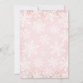 Roze een beetje sneeuwvlok Baby shower Kaart (Achterkant)