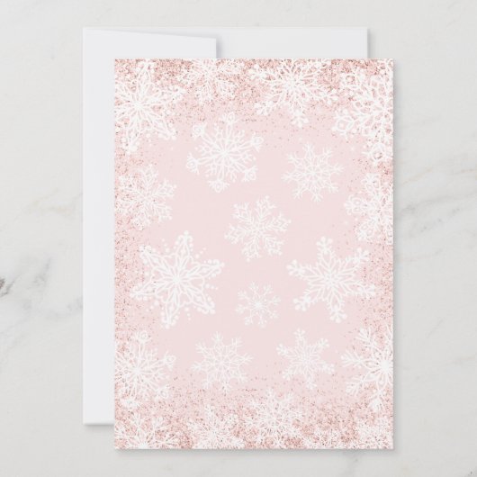 Roze een beetje sneeuwvlok Baby shower Kaart (Achterkant)