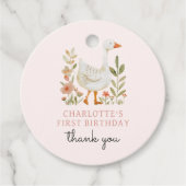 Roze Een Gekke Gans Verjaardag Bedankjes Labels (Voorkant)