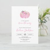 Roze een kleine pompoen zoals in baby kaart (Staand voorkant)