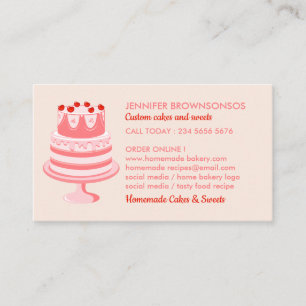 Roze Een Zijde Bakkerij pastetaart maker Visitekaartje