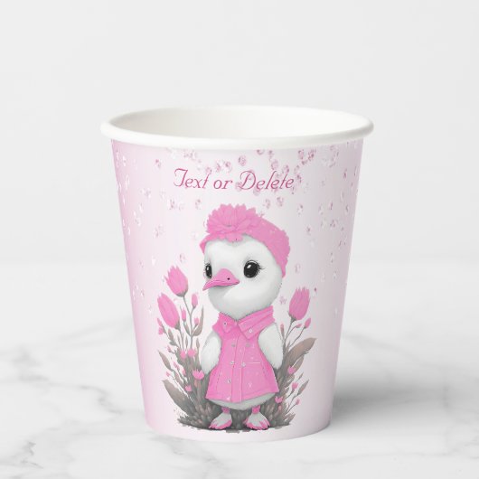 Roze Eend Papier Cups Papieren Bekers (Voorkant)