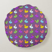 Roze Eend Rond Kussen (Achterkant)