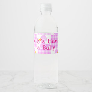 Roze Eendjes Baby Shower Waterfleslabels Waterfles Etiket