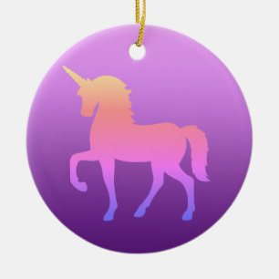 Roze Eenhoorn Circle Ornament