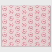 Roze eenhoorn en bloemen cadeaupapier (Vlak)