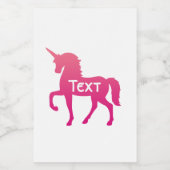 Roze Eenhoorn Eten en Drank Etiket Set (Enkel label)