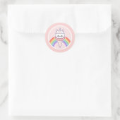 Roze Eenhoorn Ice Cream Cone Ronde Sticker (Tas)