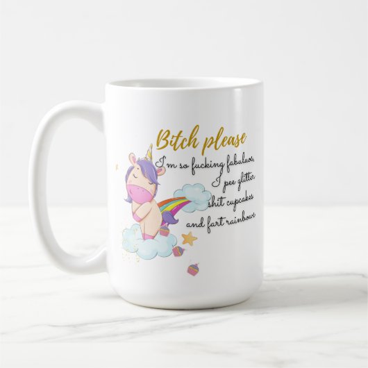 Roze eenhoorn Ik ben zo geweldig, peesglitter Koffiemok (Links)