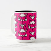Roze Eenhoorn Pony Tweekleurige Koffiemok (Voorkant links)