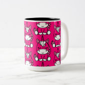 Roze Eenhoorn Pony Tweekleurige Koffiemok (Voorkant rechts)