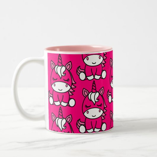 Roze Eenhoorn Pony Tweekleurige Koffiemok (Links)