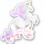 Roze Eenhoorn  Princess Sparkles Sticker (Voorkant)