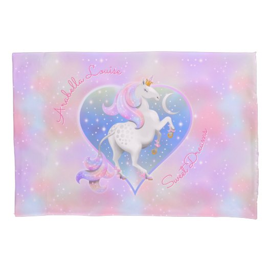 Roze Eenhoorn Prinses Zoete Dromen Kussensloop (Voorkant)