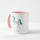 Roze eenhoorn schattige meisjes mok (Voorkant links)
