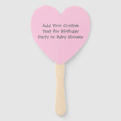 Roze Eenhoorn Verjaardagsfeestje Sjabloon Handwaaier (Achterkant)