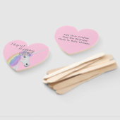 Roze Eenhoorn Verjaardagsfeestje Sjabloon Handwaaier (Niet-gemonteerd)