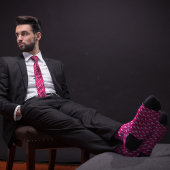 Roze Eenvoudig Bowling Pin Design Stropdas