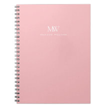 Roze Eenvoudig Elegant Modern Monogram