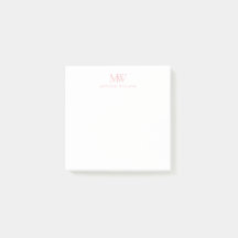 Roze Eenvoudig Elegant Modern Monogram