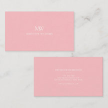 Roze Eenvoudig Elegant Modern Monogram