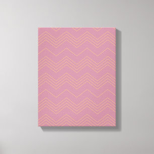 Roze, eenvoudig, modern, cool, trendy zigzag patro canvas afdruk