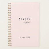 Roze, eenvoudig script, modern Luxury Professional Planner (Voorkant)