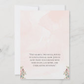 Roze eenvoudige bloemen bruiloft kaart (Achterkant)