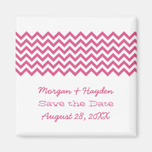 Roze Eenvoudige Chevron sparen de Magnet van de Da Magneet