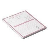 roze eenvoudige factuur voor kleine bedrijven notitieblok (Schuin)