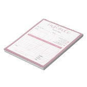 roze eenvoudige factuur voor kleine bedrijven notitieblok (Gedraaid)